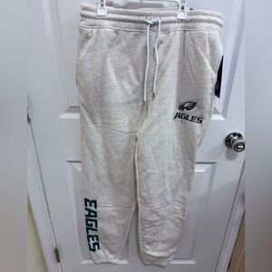 NWT Philadelphia Eagles Cream Sweatpants, Size Large